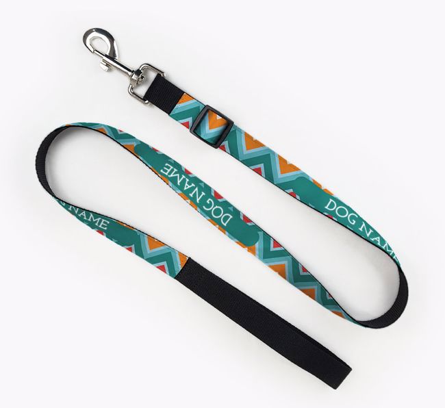 Personalised Fabric Lead with Zigzag Pattern for your {breedFullName}